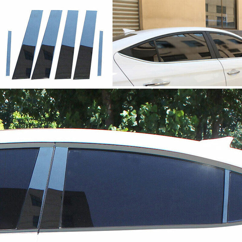 for Hyundai for Elantra 2017-2020 Black Steel Window Pillar Posts Strip Door Trim 6x