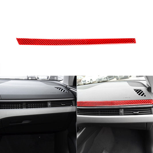 for Audi for A4 B9 2017-2019 Red Carbon Fiber for Co -pilot Console Decorative Cover Trim