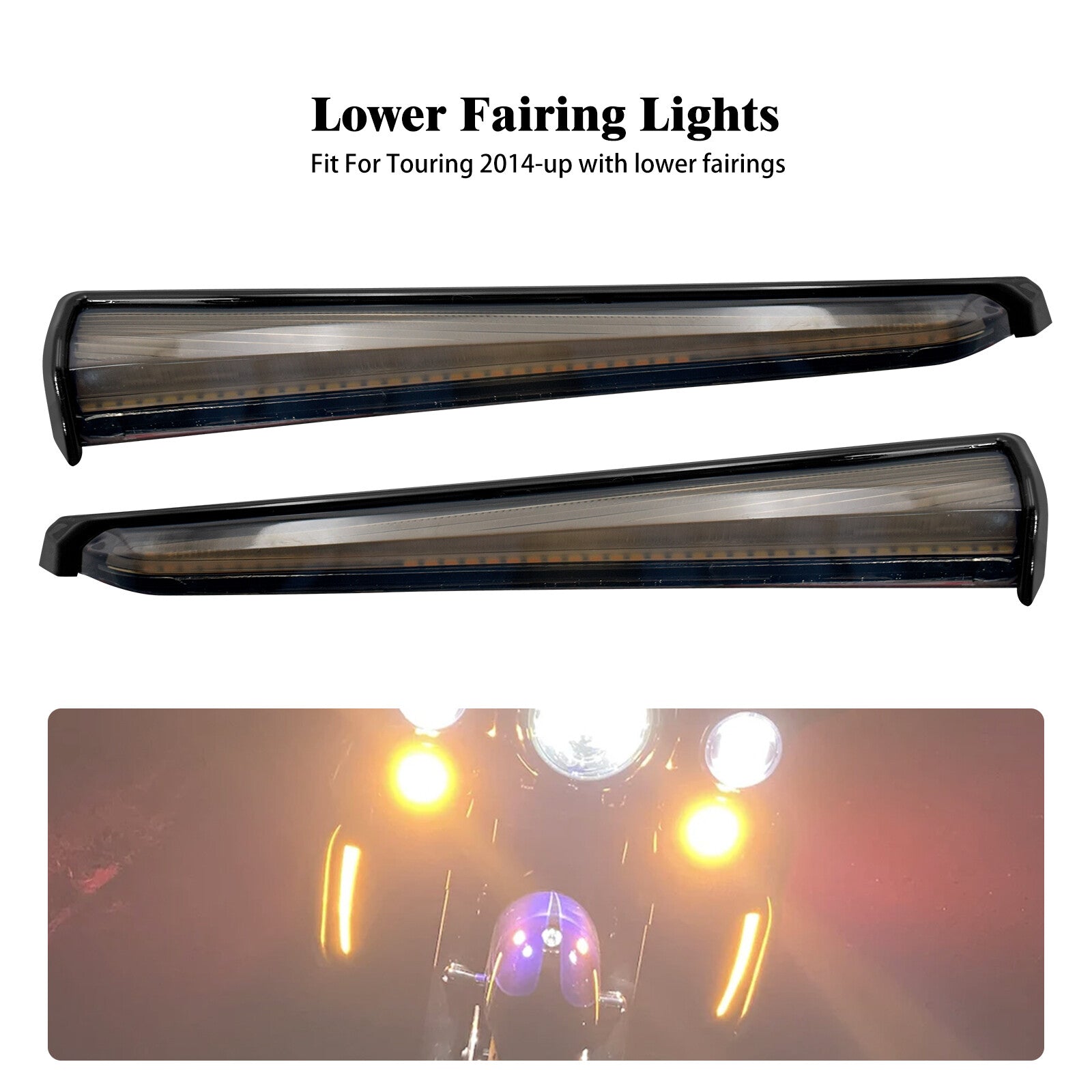 Lower Fairing LED w/ Smoke Lens Turn Signal Light Fits for Harley Touring 14-23