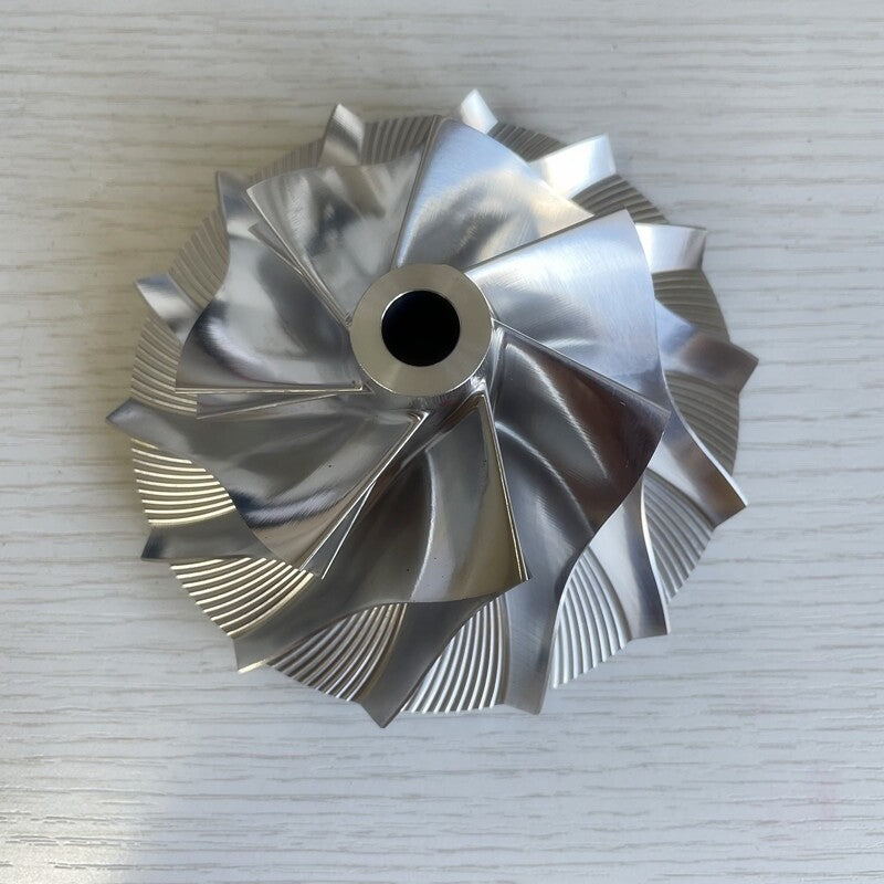 HX60 Reverse 76.00/113.01 mm 7+7 Blade Turbine Milling/Burnt Compressor Wheel