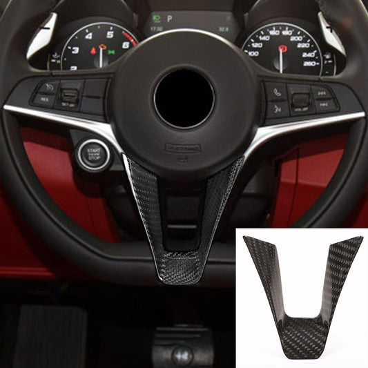 Real Carbon Fiber Steering Wheel Trim Fit for Alfa Romeo Giulia / for Stelvio 2017-19