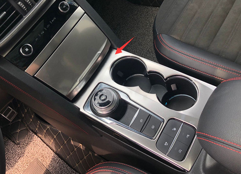 1X Silver Steel Central Console Gear Shift Panel Trim for Ford Escape Kuga 20-22