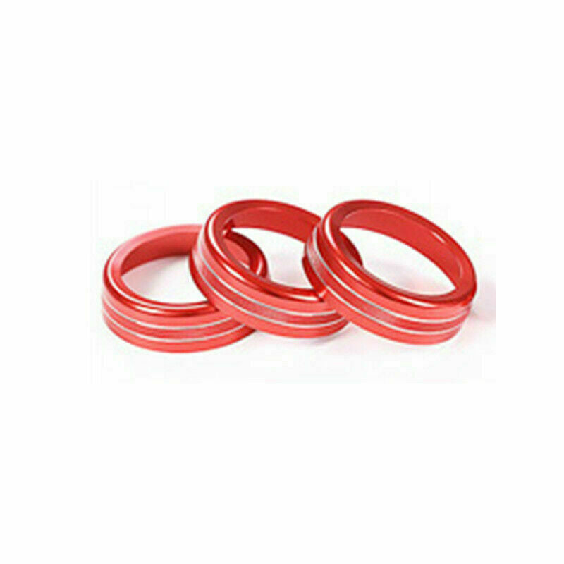 3Pcs Red Car AC Volume Knob Cover Trim for Land Rover for Range Rover L405 2013-2017