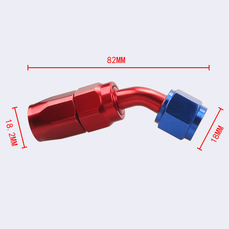 1Pc 45¡ã 45Degree Swivel Hose Line End Fitting Adapter AN6 6AN Fuel Oil Red