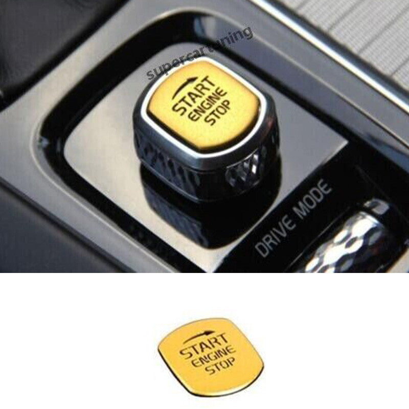 for Volvo XC60 2018-2023 Yellow Aluminum One-Button Start Switch Cover Trim 1PCS