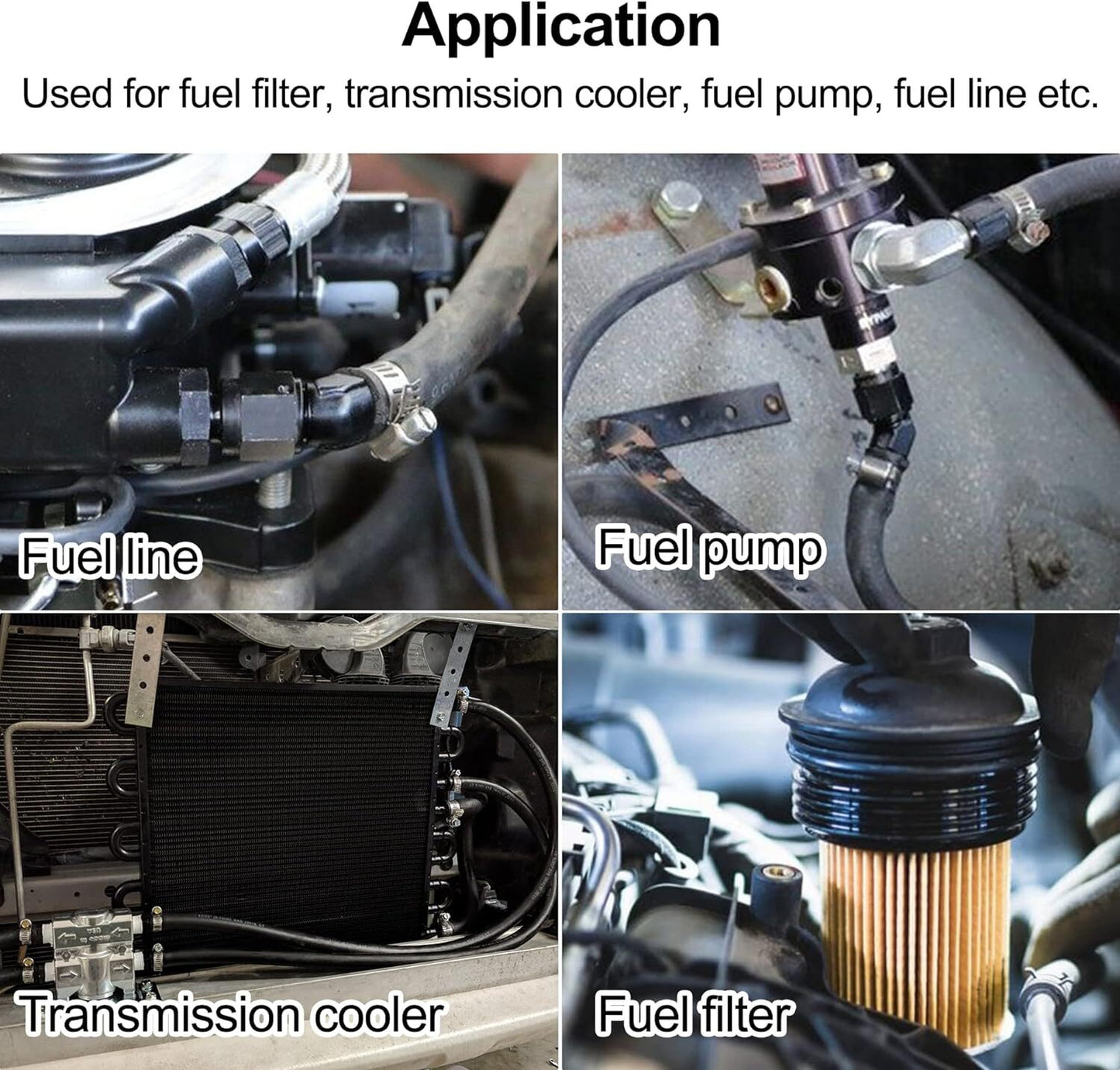 90-degree -6 AN female head rotates to 5/16 inch lever connector adapter
