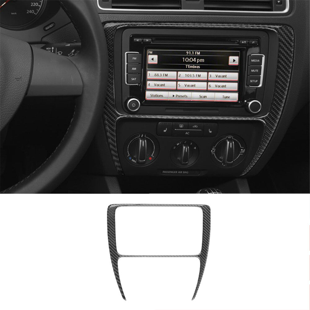 Carbon fiber center console frame trim for Volkswagen for Jetta sedan 2011-2014