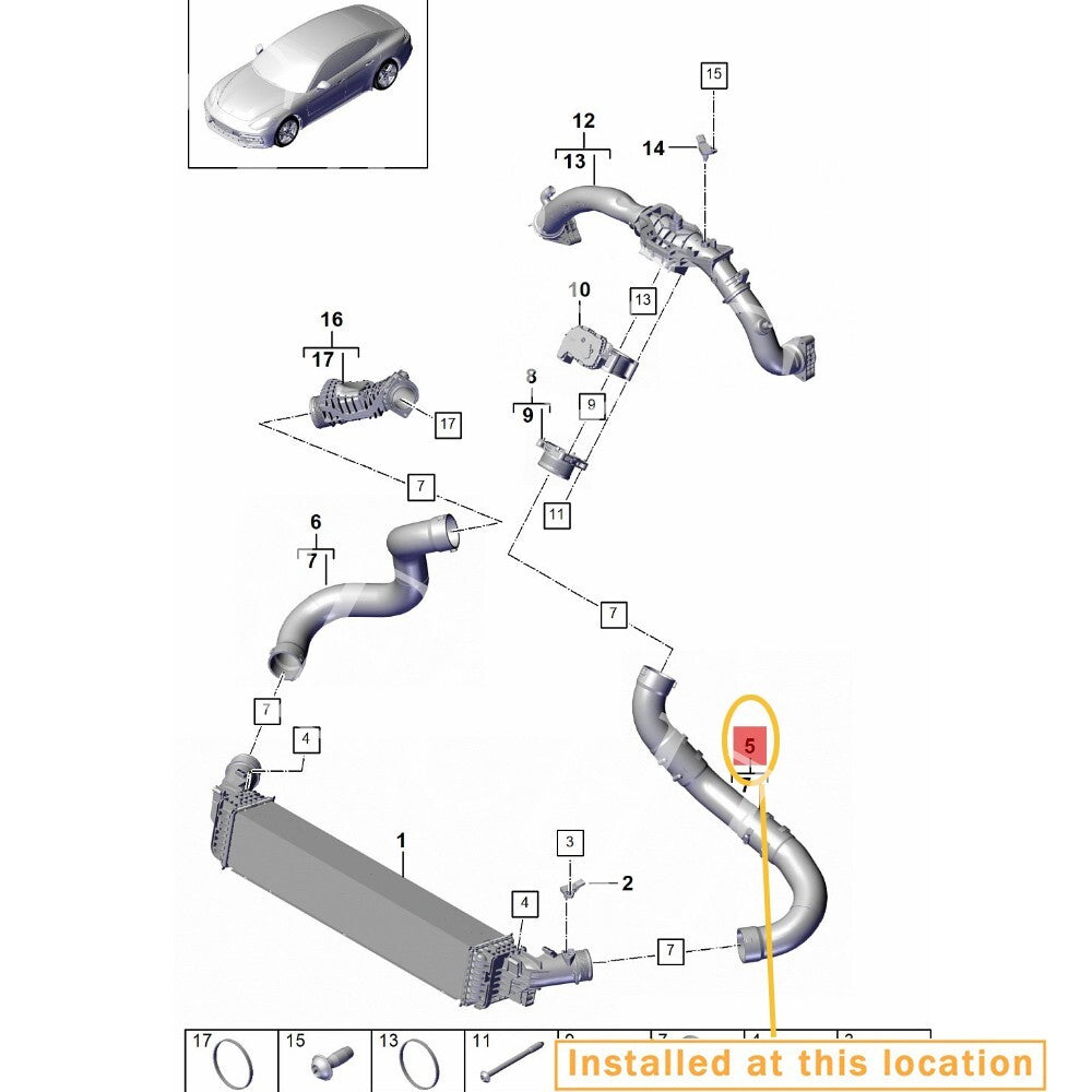 Suitable for PORSCHE for PANAMERA PRESURE hose left 971145708AH/AP