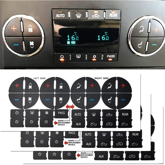 3AC Dash Button Repair Kit Sticker for Ruined Faded Auto Climate Control Decals