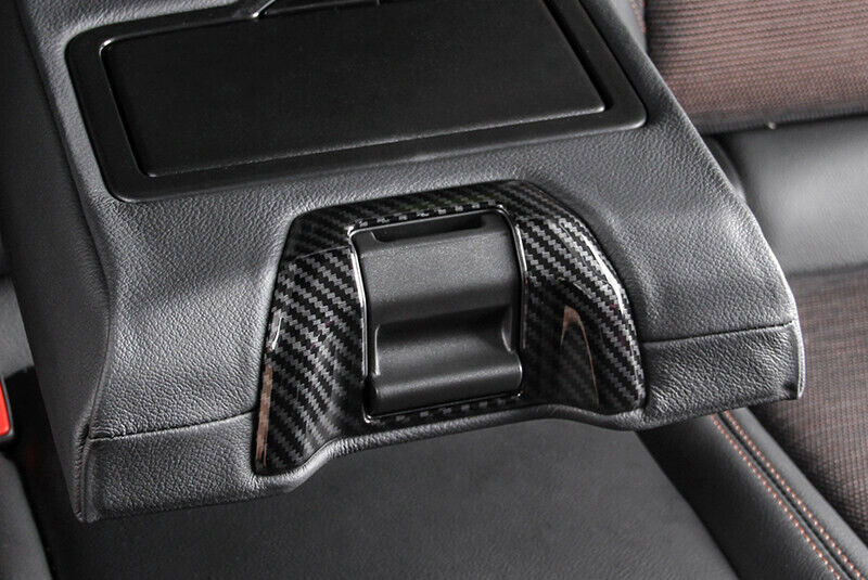 for Audi Q5 2018-2024 Carbon Fiber Look Inner Rear Armrest Box Switch Cover Trim