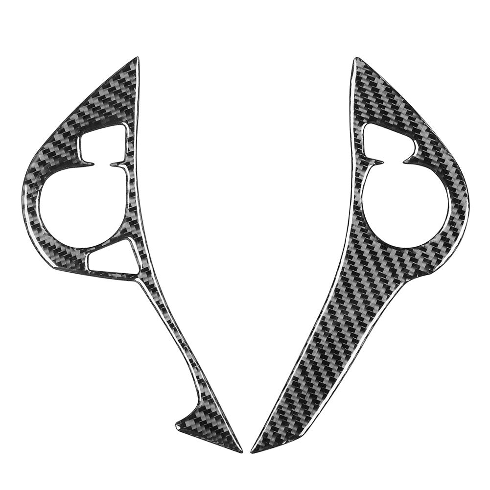 2x Carbon Fiber Steering Wheel Button Cover Black for Honda Accord 2013-2017