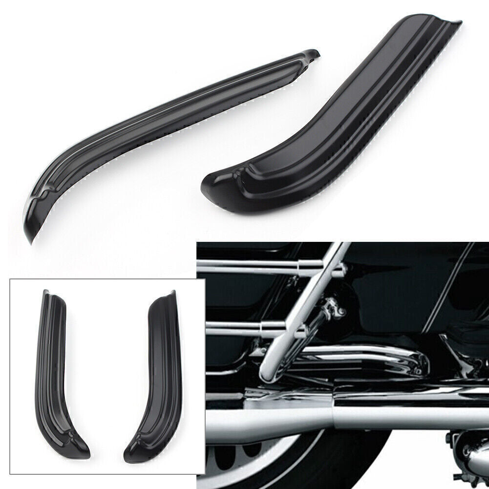 2 Black Off-Shoulder Swing Arm Covers with Accent Decorations for Harley Travel Dressing Tables 09-20