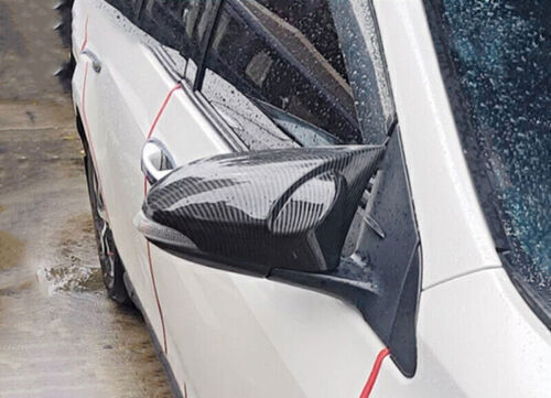 for Toyota for Corolla 14-19 Carbon Fiber Style Ox Horn Rear View Mirror Cover Trim