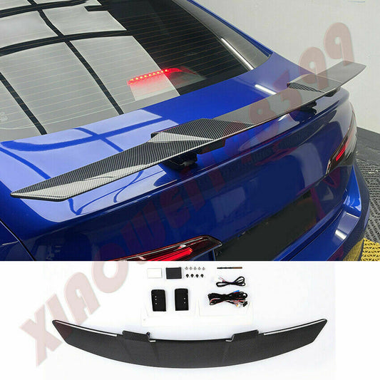 for Honda for Civic 2022-2023 Carbon Fiber LED Electric Rear Trunk Lip Spoiler Wing