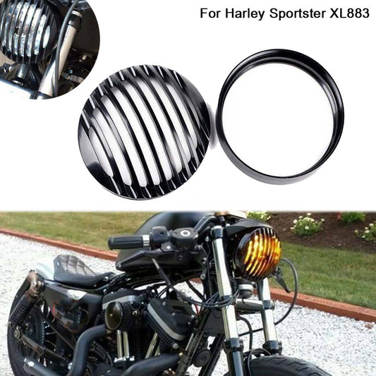 5.75-inch Motorcycle Black Headlight Grille Cover Bezel for Harley Sportster XL Dyna