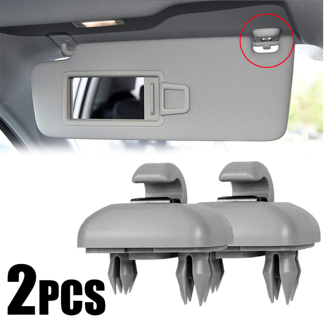 2x grey 8E0857561 sun visor hook clip visor holder for Audi A1 A3 for A4 for A5 A7