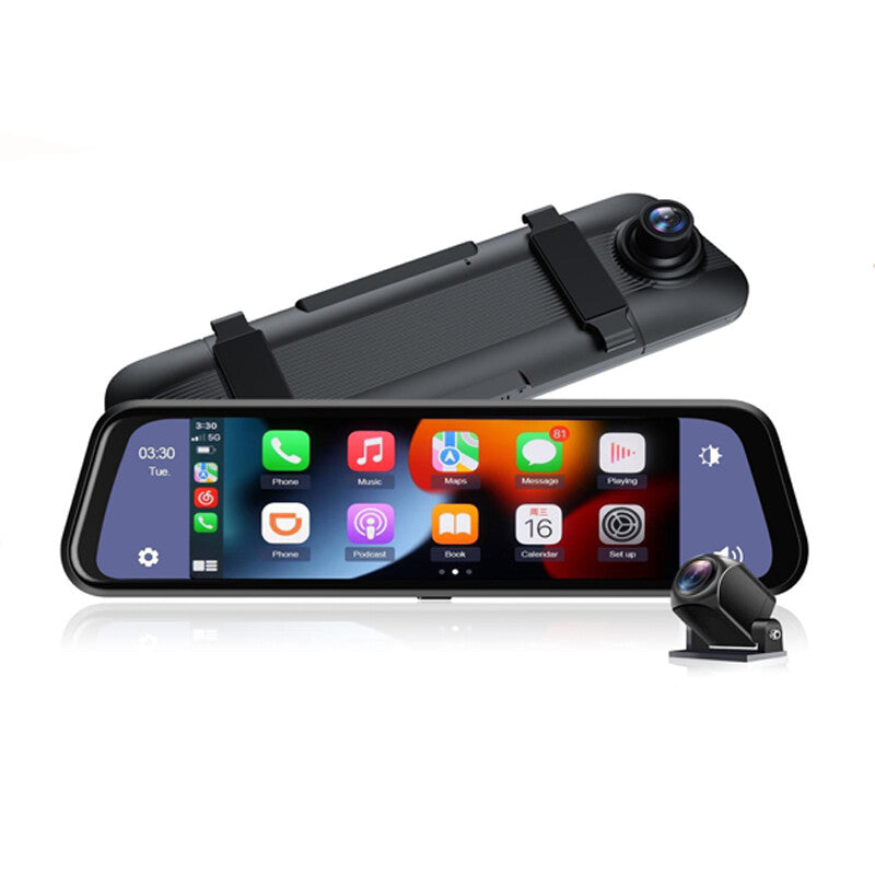 9.66-inch Touchscreen Car DVR with Wireless CarPlay Multimedia Recorder