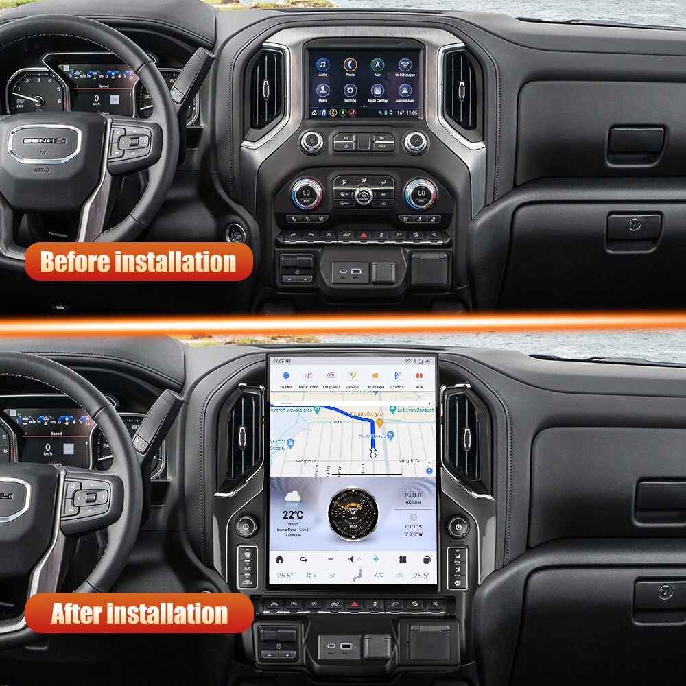 for Chevrolet Silverado for GMC for Sierra 2019-2023 for Tesla Vertical Screen 2K GPS Radios