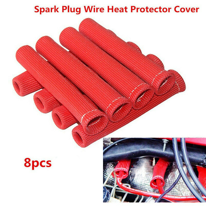 8Pcs Universal Spark Plug Wire Boots Heat Insulating Sleeve Protector High Heat