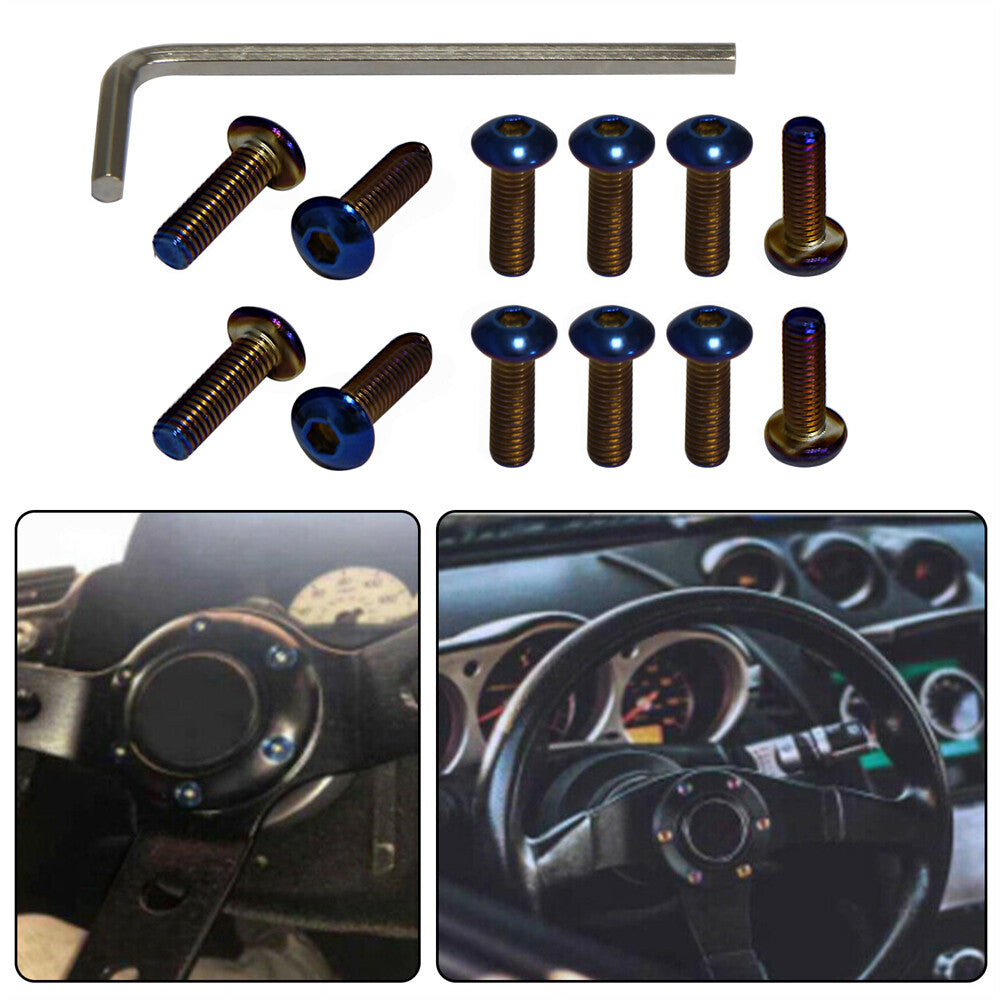 12Pcs Steering Wheel Bolt Screw Kit For Momo Nardi Personal NRG Sparco RoundHead