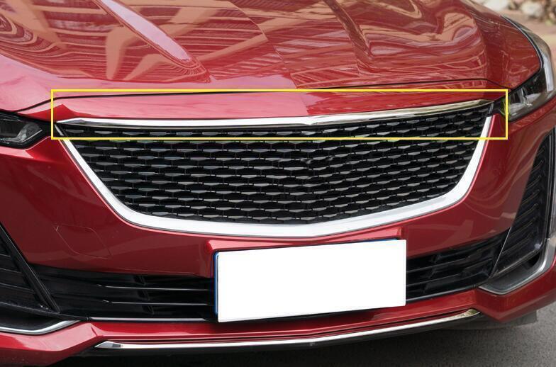 Chrome Stainless Front Engine Hood Grille Strip Cover for Cadillac CT5 2021-2023
