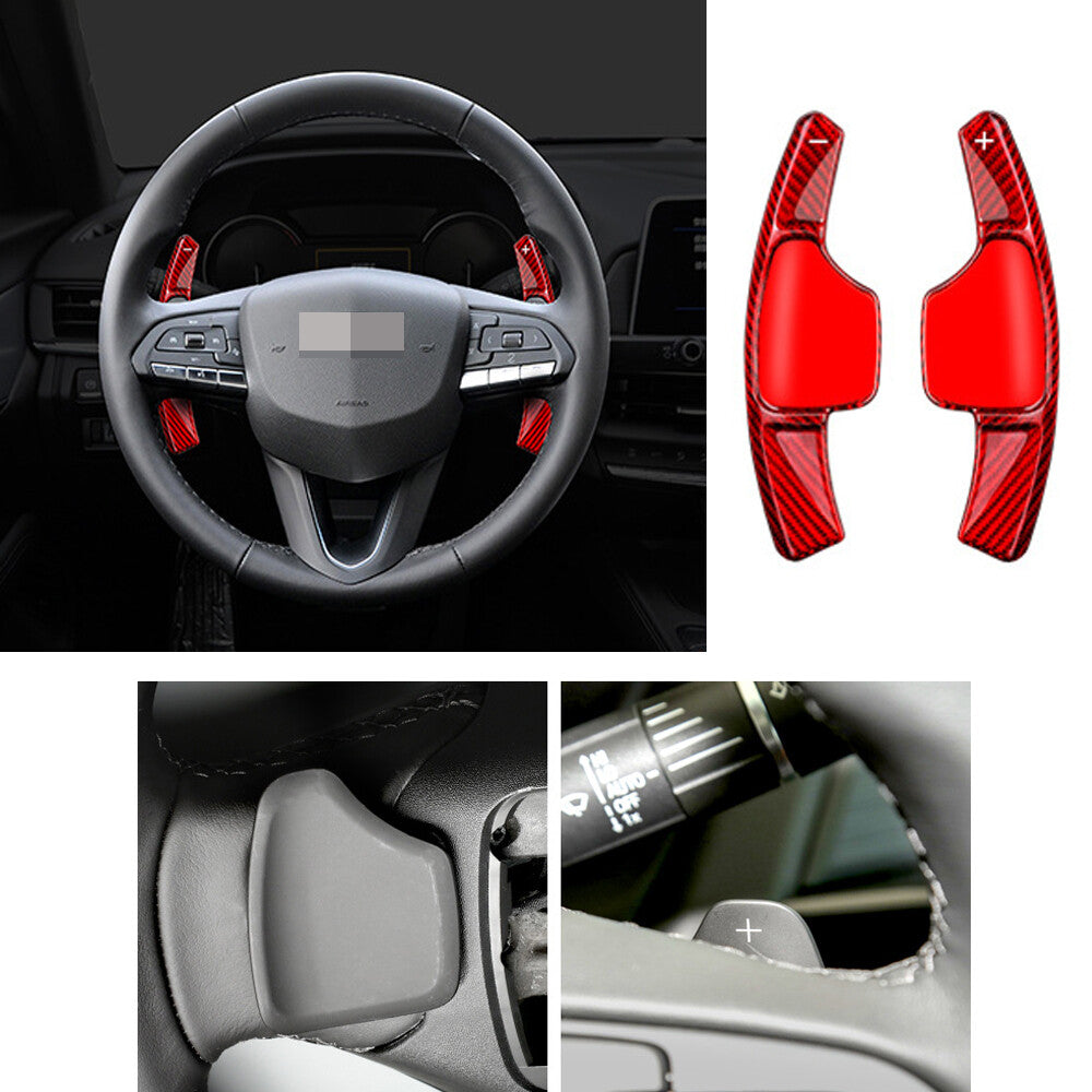 Red Carbon Fiber Steering Wheel Paddles Shifter for Cadillac XT4 XT6 CT4 CT5 20+