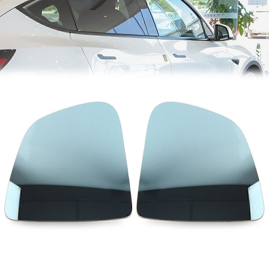 for Tesla for Model Y Left Right Lens Heating Waterproof Car Rearview Mirror Blue