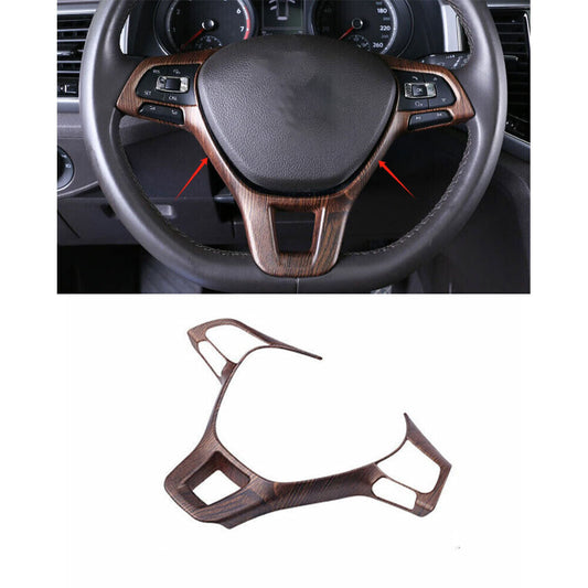 for Volkswagen Atlas 18-20 Wood Grain Interior Cover Steering Wheel Frame Trim