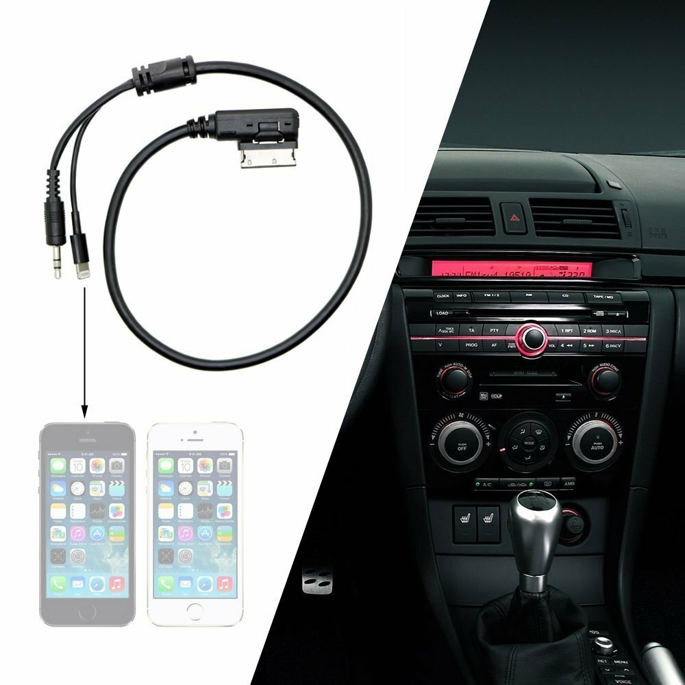 Suitable for Mercedes-Benz AUX interface adapter cable with lighting AMI MMI MDI 3.5 mm