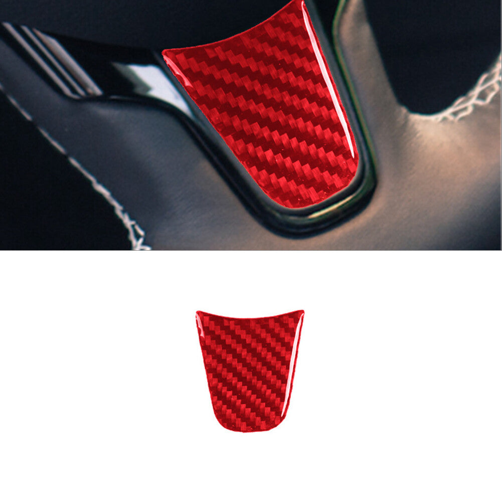Red carbon fiber interior steering wheel cover trim for Chrysler 300 2015-22