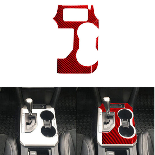 Red Carbon Fiber Gear Shift Panel Decorative Cover Trim for Toyota for Camry 2012-14