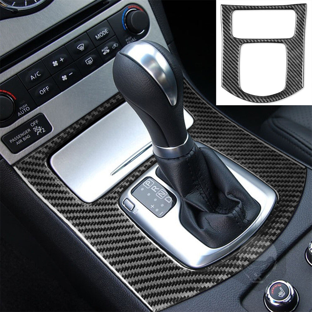 Carbon Fiber Central Control Gear Shift Panel Cover Fit for Infiniti G37 2007-09