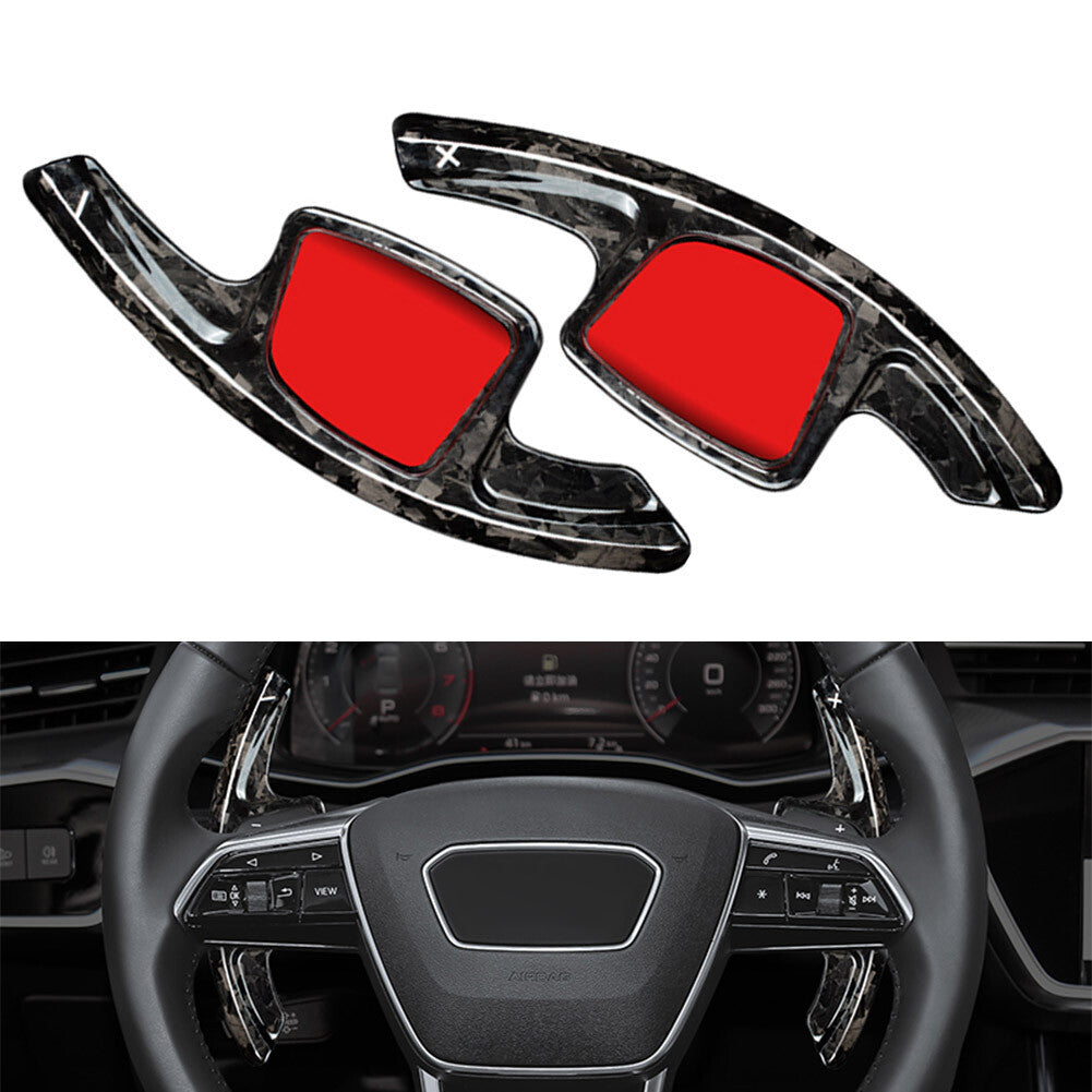 Forged Carbon Fiber Steering Wheel Paddle Shifter Extension for Audi A7 2019-21