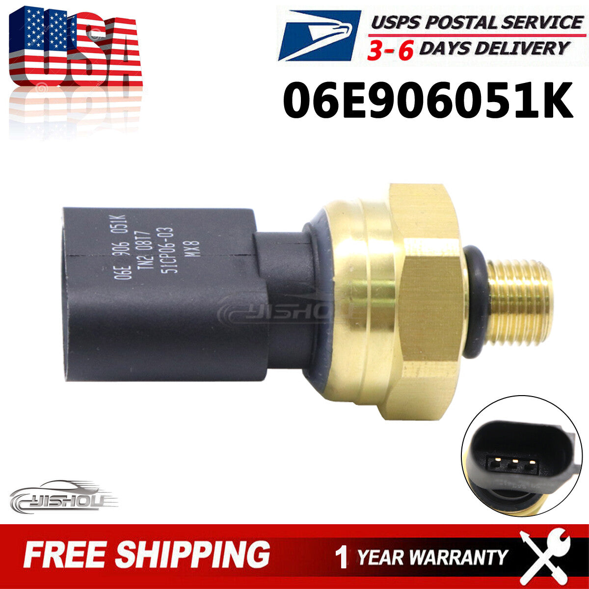 Fuel Low Pressure Sensor for Audi A3 for A4 for A5 Q7 for VW for Jetta Eos for Passat 06E906051K NEW