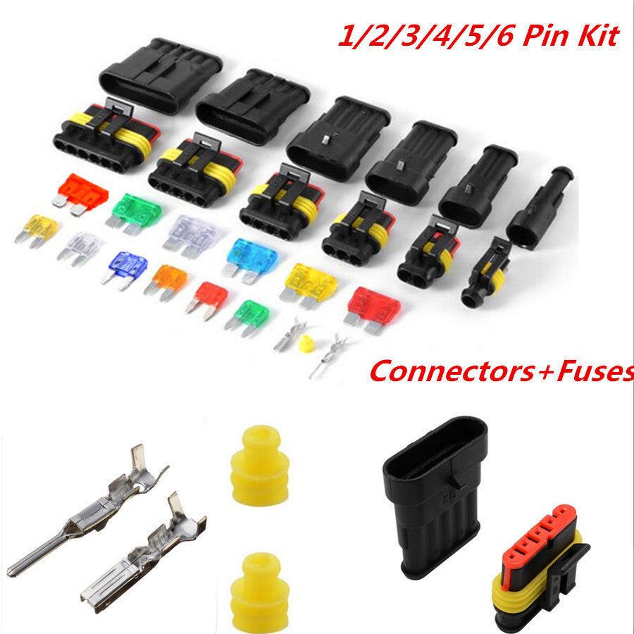 Car Waterproof Electrical Wire Connector Terminal 1/2/3/4/5/6 Pin Way Blade Fuse