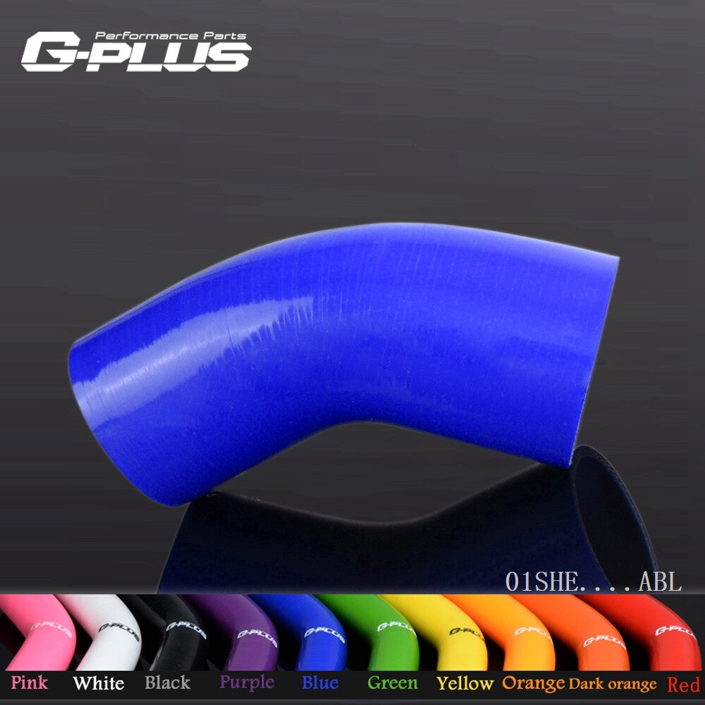 new silicone 45-degree elbow reducer tube, blue flexible hose, suitable for 83mm-102mm.