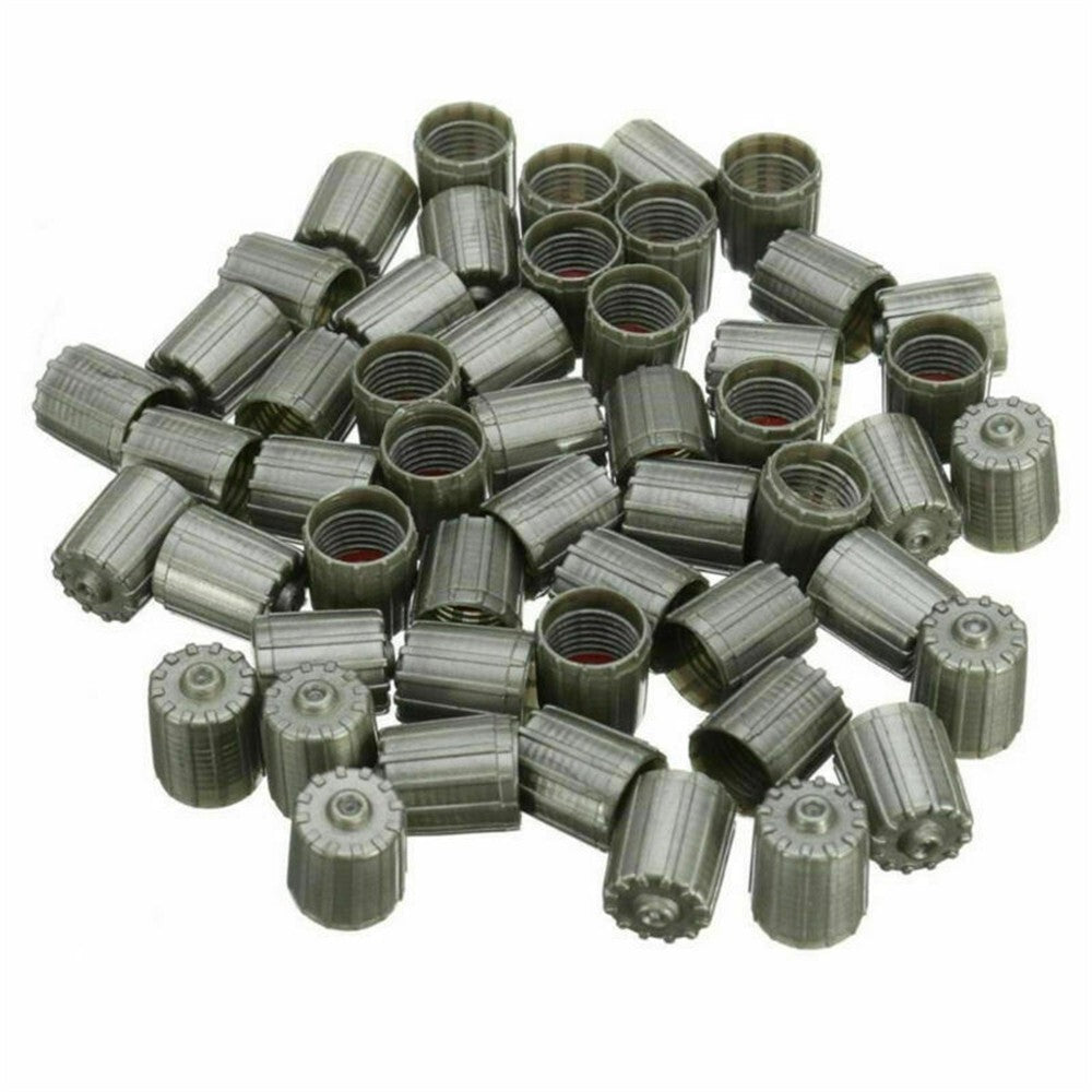 100X Plastic Gray TPMS Tire Tyre Valve Stem Cap Cover Kit,Car Truck Motorcycle