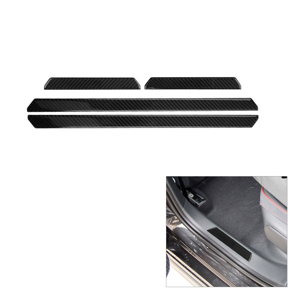 Carbon Fiber Door Sill Scuff Cover Scratch Protector for VW for Golf 8 MK8 GTI 2021