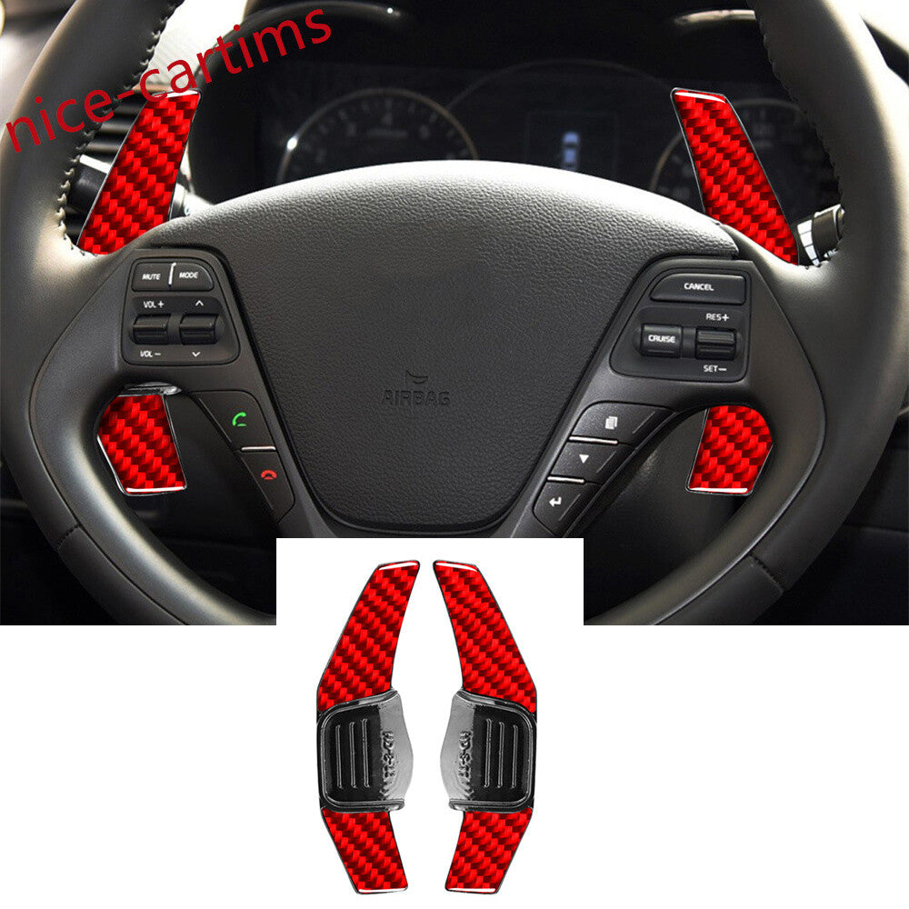 Steering Wheel Shift Paddle Shifter for Kia K3 2013-18 K3S 14-16 ABS/Red Carbon