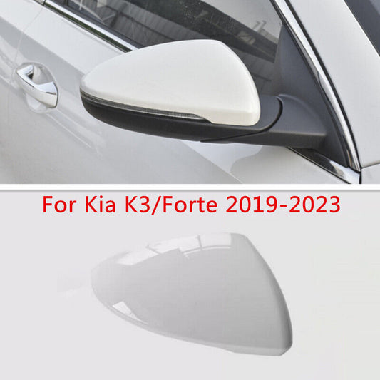 White Right Side Rearview Door Mirror Cover Shell Cap for Kia K3/Forte 2019-2023