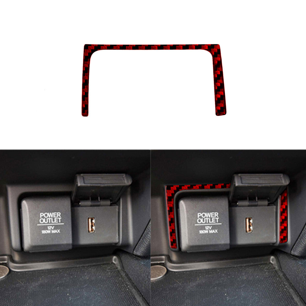 Red Carbon Fiber USB Power Outlet Cover Trim for Honda Ridgeline Pilot 2017-2020