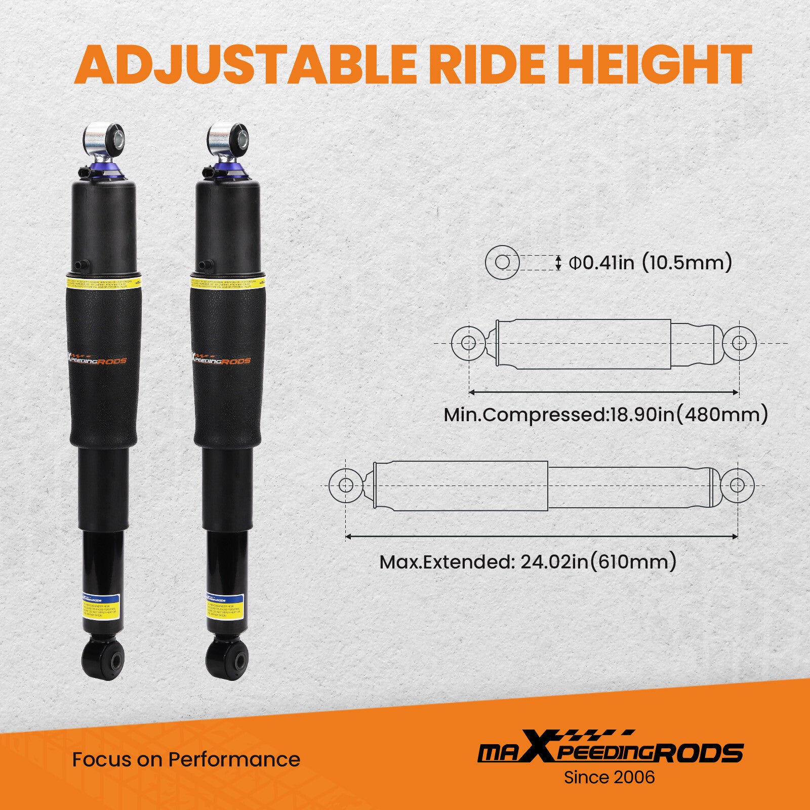 Rear Air Suspension Shock Pair for Chevy for GMC for Cadillac 25979391