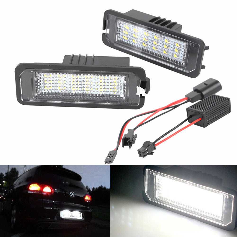 White LED Rear Licence Number Plate Light Fit for GOLF MK4 5 6 for Passat EOS Polo