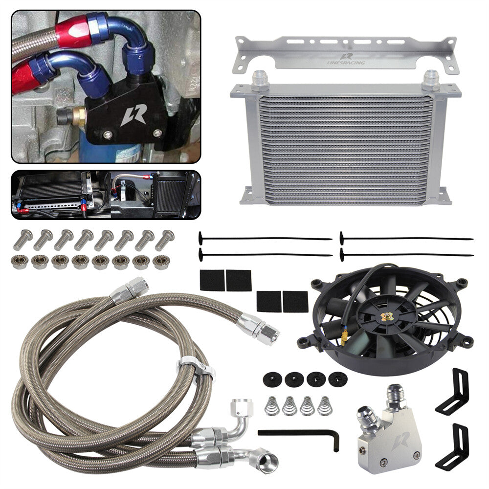 25 Row Oil Cooler Kit for Corvette C5 C6 C7 LS1 LS2 LS3 Firebird +7Electric Fan