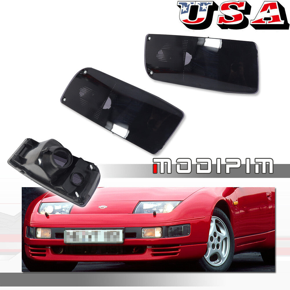 Suitable for 90-96 for Nissan 300ZX Z32 driver + passenger bumper turn signal lights smoke