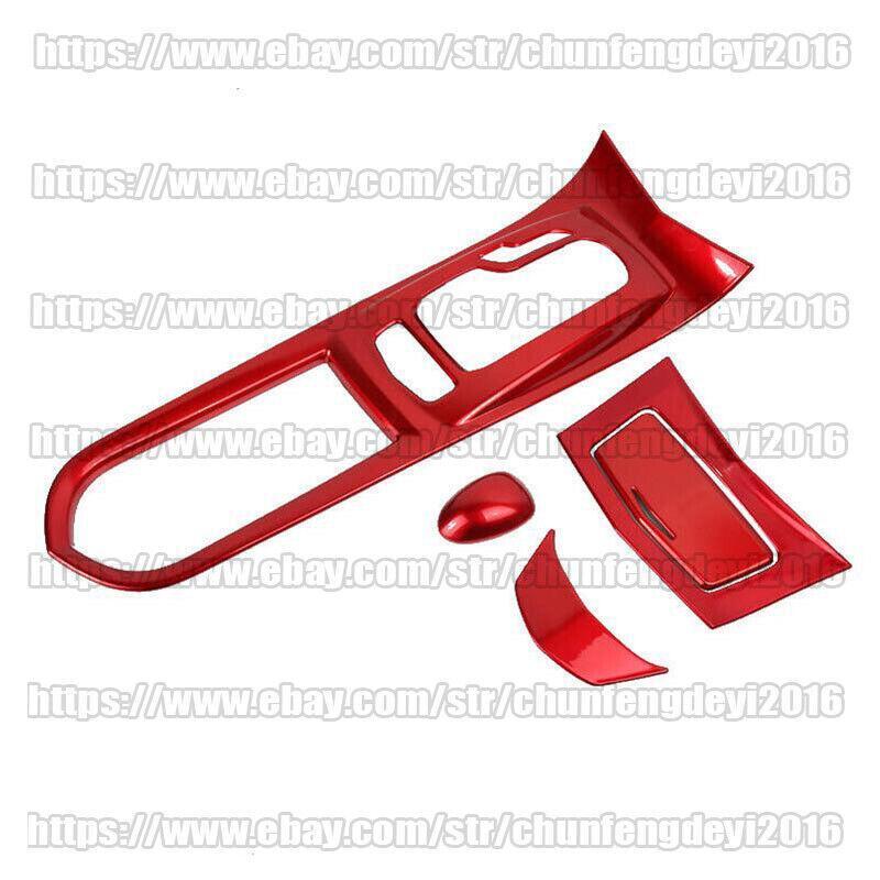 for Cadillac ATS ATS-V 2013-2019 ABS Red Center Console Gear Shift Panel 4pcs