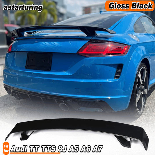 Fit for Audi TT TTS 8J A5 A6 A7 08-11 Gloss Black Rear Trunk Spoiler Sport Wing