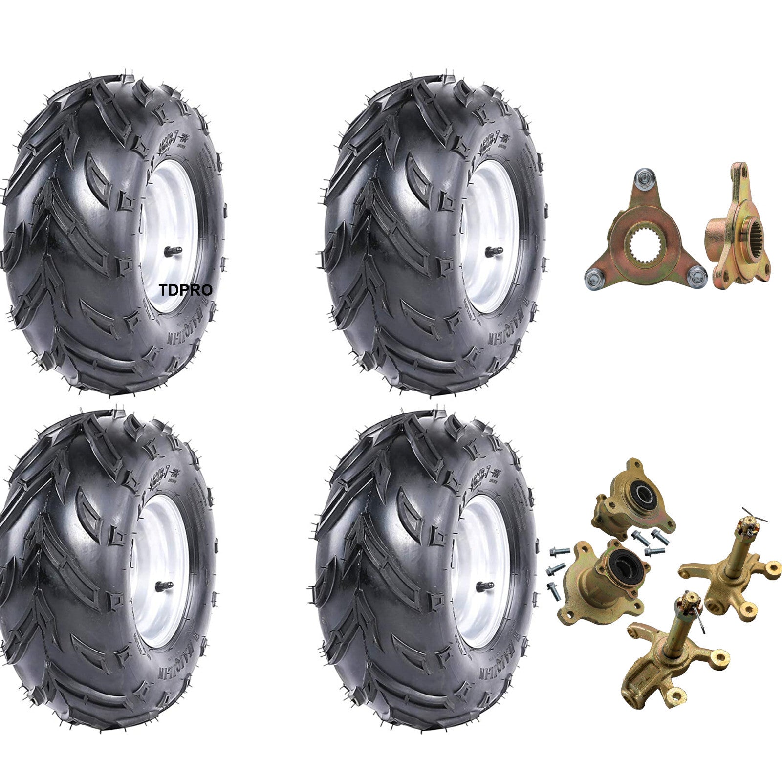 Full set of 7-inch wheels (16x8-7), tires, rims, 3 bolts, all-terrain vehicle, four-wheel go-kart, Taodao 125cc.