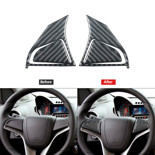 Carbon Fiber Steering Wheel Button Trim Type C for Chevrolet Sonic 2012-2016