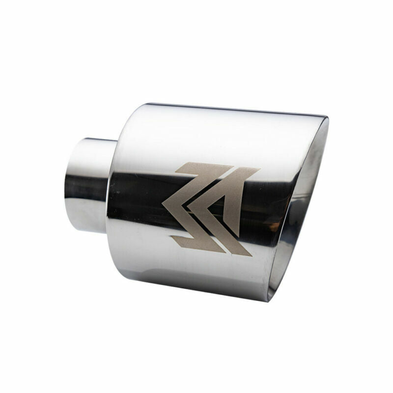 Universal 3'' inlet 5'' outlet Exhaust End Tips Muffler Exhaust Tip Sliver New